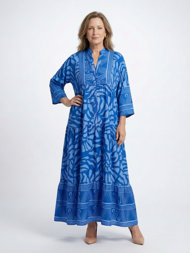 Button Front Midi Dress