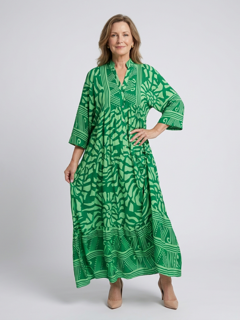 Button Front Midi Dress